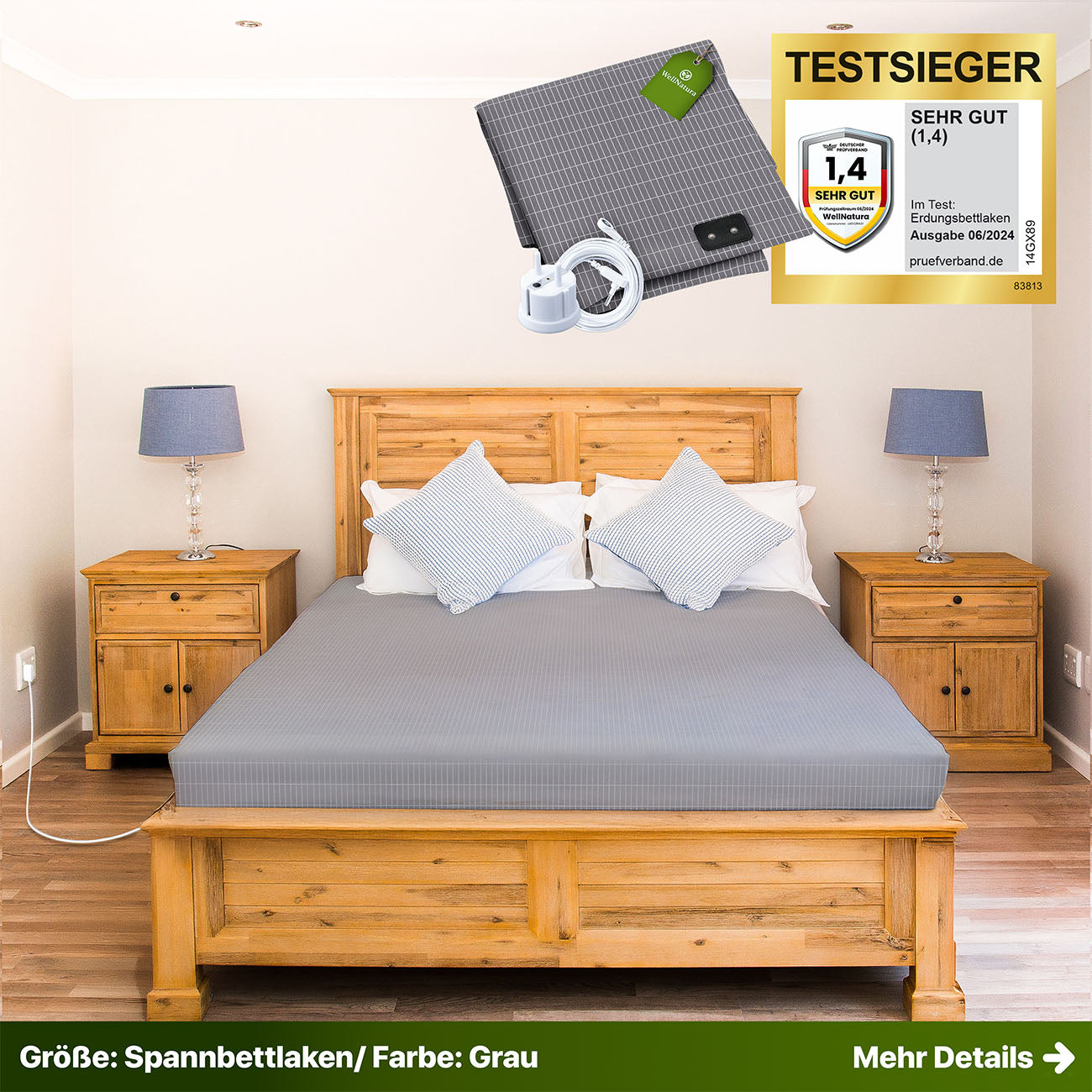 Erdungs-Bettlaken für Tiefenentspannung & besseren Schlaf