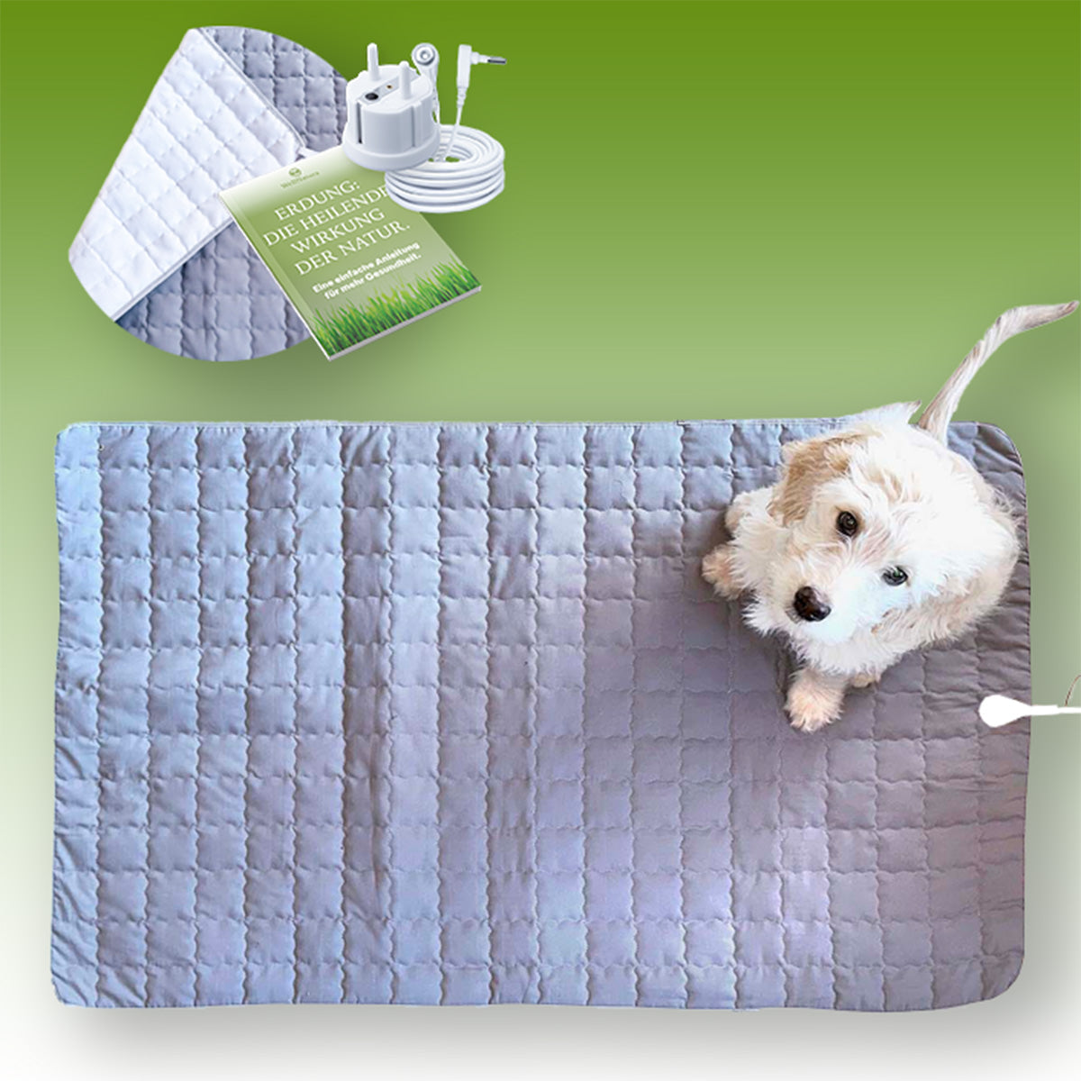 Produktbild von RIQINXIN Erdungsmatte Mit EU-Stecker – 25 X 30 Cm, Für Besseren Schlaf Und Stressabbau